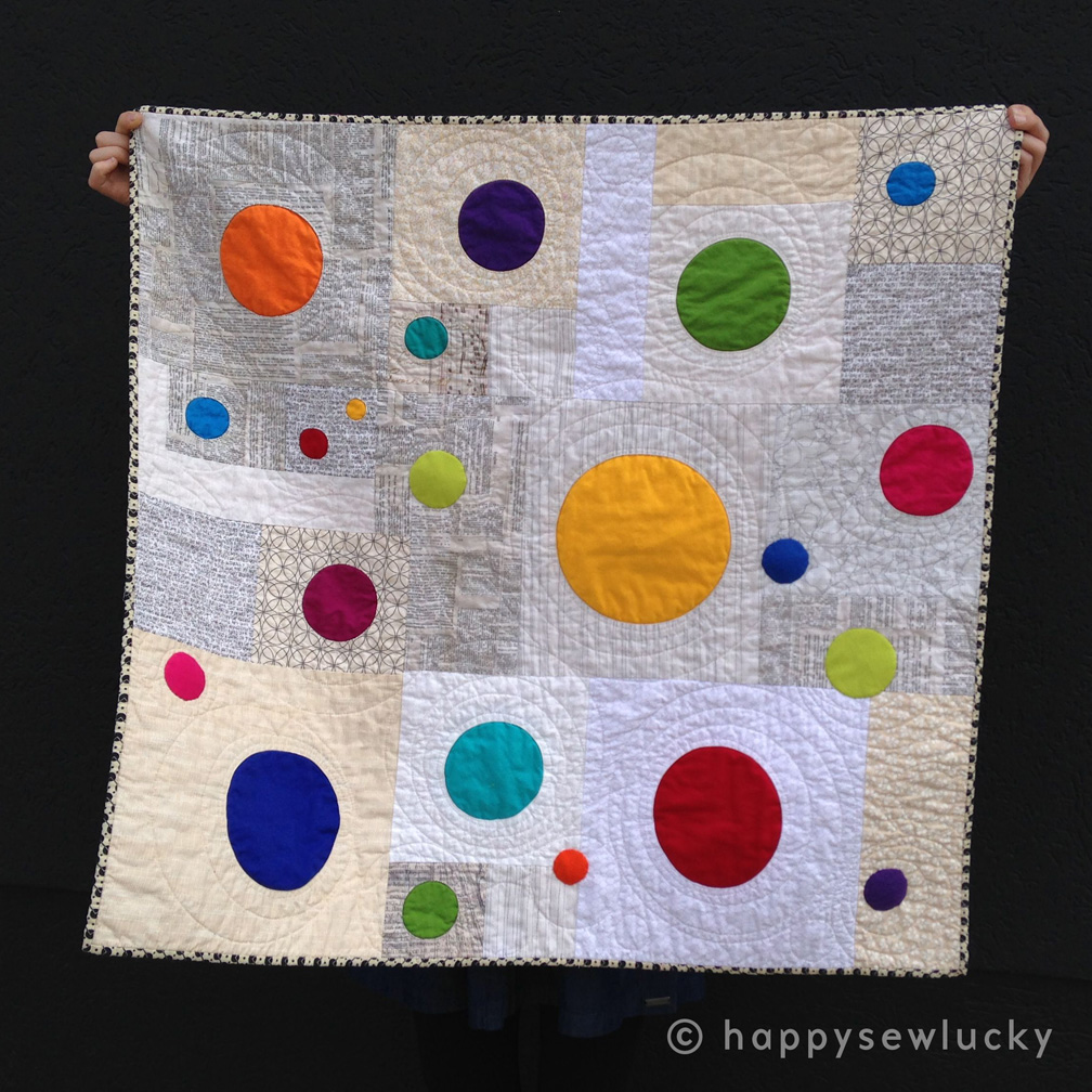 GOBSTOPPER QUILT: designed & made by Berene Campbell. Taught as a class on circle applique techniques.