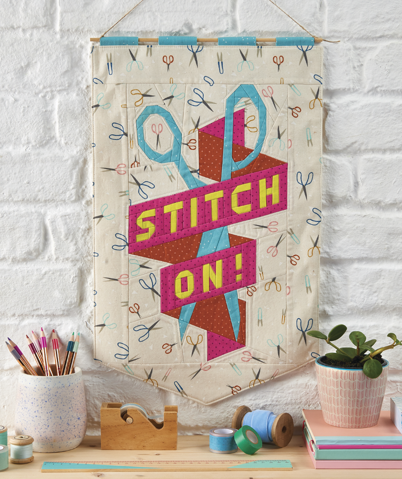 STITCH ON! banner designed for Love Patchwork magazine